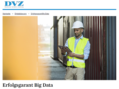 Beitrag "Erfolgsgarant Big Data" auf der Website der Deutschen Verkehrs-Zeitung